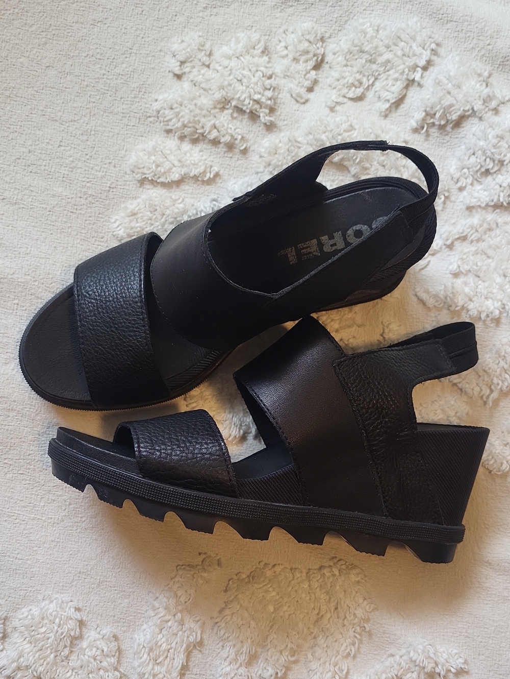 Sorel Black Women's Open-Toe Slingback Sandals Size 8 - Picture 2 of 7